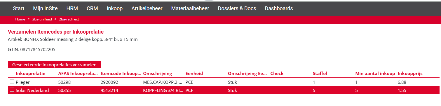 2BA koppeling met AFAS schermafbeelding 2 miniatuur